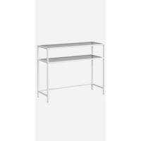 Mesa de Consola de Vidrio Templado Dorado Mesa de Entrada Ajustable con Marco de Metal para Sala de Estar - details 7