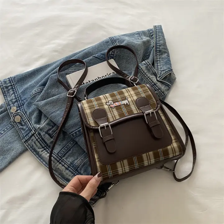 Universidad, ocio, mochila, nuevo estilo, mochila, trabajo, estilo pequeño, cuadrado pequeño, moda, retro - 1