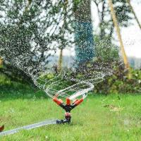 Aspersor de agua automático para jardín, rociador de césped de plástico con 3 boquillas, rotación de 360 grados - details 2