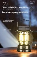 Lampara camping solar Retro multifunción recargable Portátil ligera playa Faroles jardin exterior - details 0