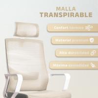 Silla de Oficina Ergonómica Ajustable Transpirable, Soporte Lumbar, Reposacabezas Ajustable, Ruedas Giratorias 360° Soporte hasta 100kg Azul - details 20