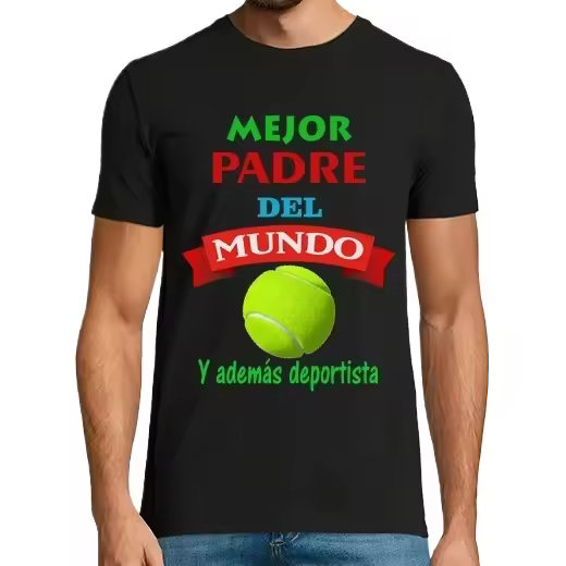 mejor padre del mundo tenis,Camiseta de Pádel Divertido, ropa para exteriores - 1
