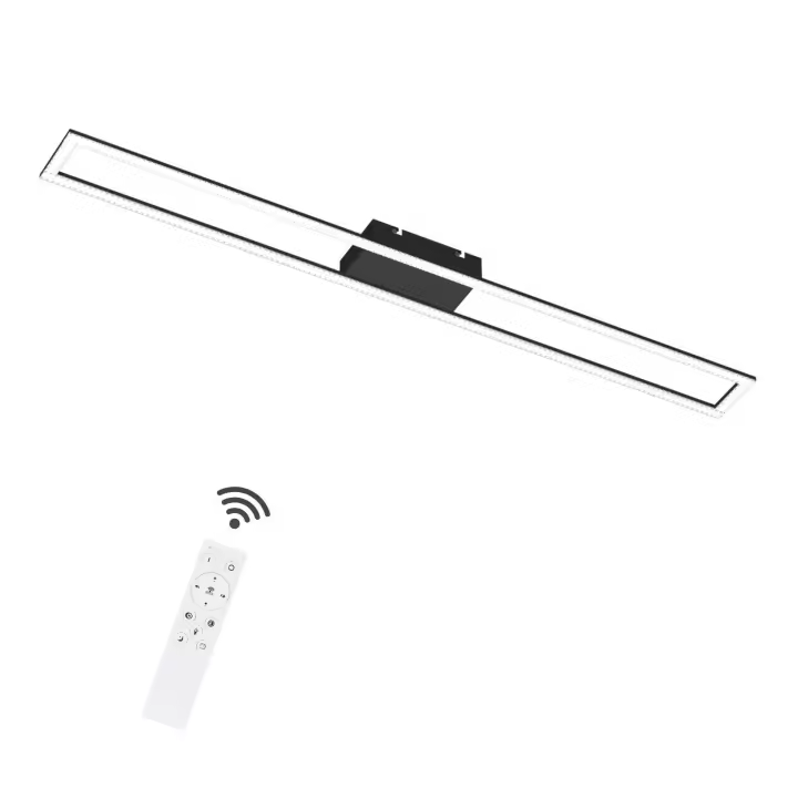 CBJKTX Luz de techo LED Dormitorio 40W Regulable con control remoto 108CM Lámpara de sala de estar moderna Negro para - 1
