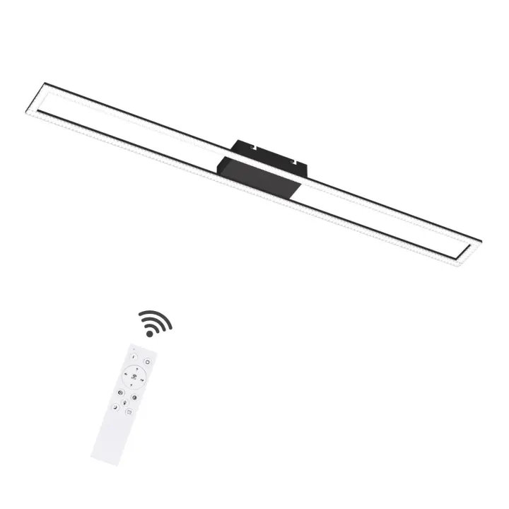 CBJKTX Luz de techo LED Dormitorio 40W Regulable con control remoto 108CM Lámpara de sala de estar moderna Negro para - 1
