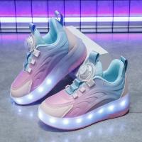 Zapatillas de deporte informales luminosas recargables por USB para niños y niñas, rueda de luz LED, patines deportivos para exteriores - details 16