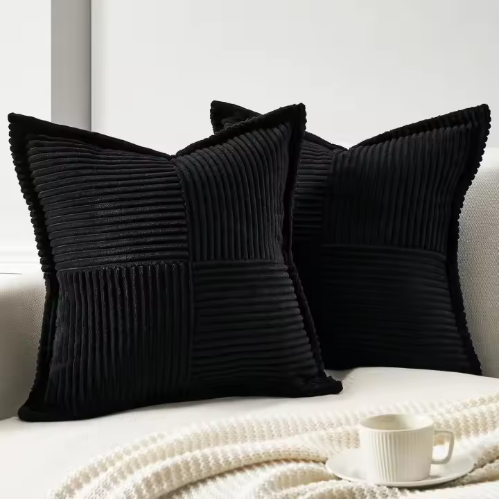 1 Uds. Funda de almohada de otoño con empalme 18x18 fundas de almohada de pana súper suave para sofá almohadas decorativas verdes - 1