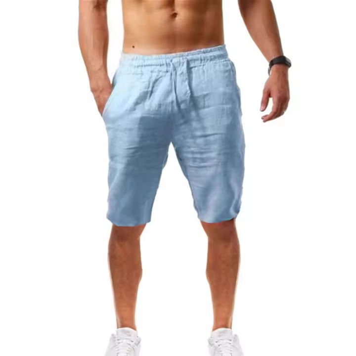 Pantalones cortos de verano para hombre Transpirables, color sólido, para Fitness, Talla S-5XL - 1