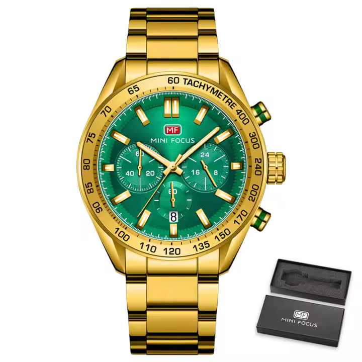 Reloj MINIFOCUS Hombre Moda, Calendario y Segundero Pequeño, Acero - 1