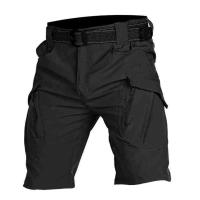 Pantalones cortos tácticos cargo con múltiples bolsillos para hombre, pantalón informal, transpirable, de secado rápido, sueltos, para verano - details 4