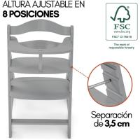 Set de Tronas de Bebé Evolutivas con Bandeja y Cojín de 2 Piezas |   Trona de madera regulable |   Silla Alta para Niños desde 6 Meses con Accesorios - details 11