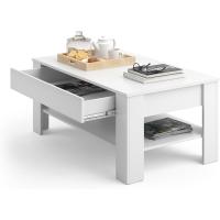 Mesa de centro, mesa central, mesa de sofá, madera ecológica, diseño moderno, estilo nórdico, medidas: 92,2 x 65 cm - details 5