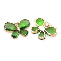 Colgantes de Mariposa de Vidrio de Zirconia de Brasso Dorado 18K Collar Aretes de Alta Calidad Accesorios de Joyería DIY - details 29