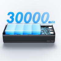PowerBank(batería externa) 30000mAh PD65W PD3.0 + QC3.0 carga rápida tipo C*1 + USB*2 adecuado para portátiles - details 3