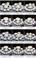 Linglong-Juego completo de tazas de cerámica para el hogar, cuenco, olla, panal, porcelana azul y blanca, cervecería de té - details 8