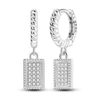 Pendientes coloridos de plata de circonio, cruz, calavera, torre de hierro, pluma estilográfica, taza de café, estrellas, regalos de mujer, joyería de boda - details 18