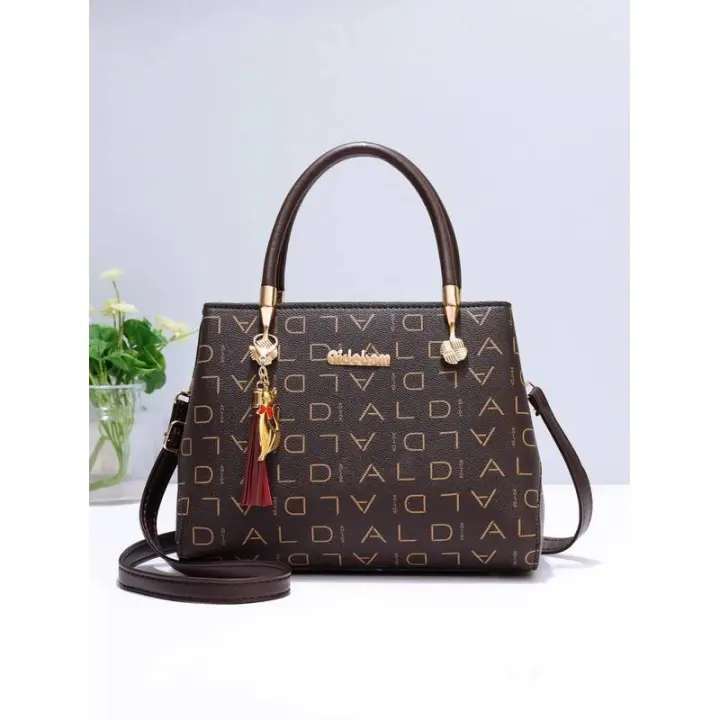 Bolso de hombro minimalista para mujer, elegante bolso de gran capacidad con decoración de letras, mochila de lujo de alta gama - 1