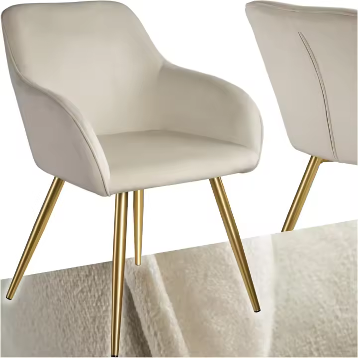 Sillas de Comedor Ergonómicas y Versátiles Juego de Sillas Tapizadas en Terciopelo - 1