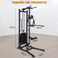 Máquina de Musculación Multiestación Musculación,Maquina Multifuncion Musculacion para Estación de dominadas con Pesas,Maquina Gimnasio para Fitness Gimnasio en Casa, Ejercitar Parte Superior Cuerpo - details 2