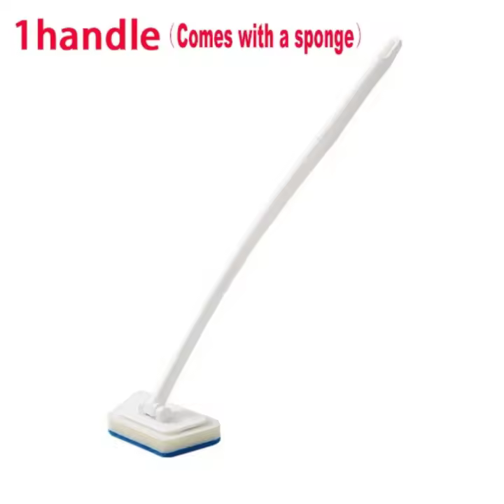 Cepillo de limpieza de esponja para baño, herramienta multifuncional, mango largo, cepillos removibles para bañera y suelo del hogar, cepillo para azulejos de cerámica - 1