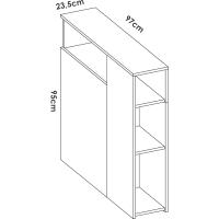 Cabecero con estantes para cama de 90 - BLANCO - 96 x 23,4 x 99 - details 2