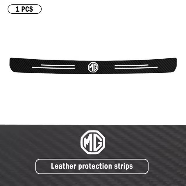 Tiras de Protección para Parachoques Trasero de Coche MG ZS HS MG4 GT Pegatinas de Cuero de Fibra de Carbono para Pedales y Accesorios de Pedales - 1