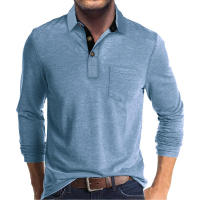 Camiseta Polo Básica de Manga Larga con Solapa para Hombre - details 21