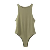 Bodysuit Veraniego Para Mujer Sexy Y Slim De Color Sólido Verde Ajustado Casual Chic Para Club Polyester Sin Decoración - details 11