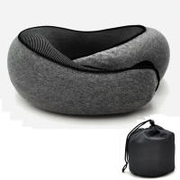 Almohada De Viaje Para El Cuello En Forma De U De Memoria Espuma Soporte De Descanso Para El Cuello Estilo Caracol Portátil Ajustable Suave Para Media Siesta - details 9