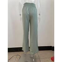 Pantalones de mujer con cintura elástica, pierna ancha, corte holgado, lino, estético, original, clásico, elegante y con estilo - details 16