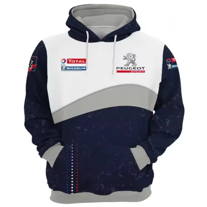 Sudadera Peugeot | Sudadera con capucha impresa en 3D |   Diseño texturizado único |   Moda unisex - 1