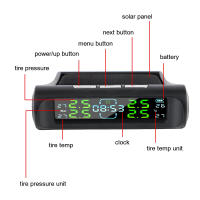 Sistemas de alarma de seguridad para automóviles con pantalla LCD, reloj Digital, sistema de supervisión de presión de neumáticos de coche, USB/Solar TPMS - details 3