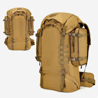 Mochila de gran capacidad para acampar, bolso de hombro de viaje para senderismo al aire libre, impermeable, escalada, montañismo, 100l - details 9