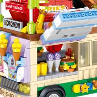 Food Ice Cream Building Blocks Truck Burger truck Bricks Mini Creative Model Puzzle Assembly Educational Toys for Girls Gifts - details 18