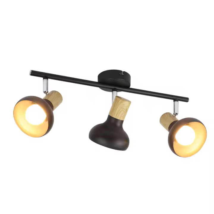 CBJKTX Foco de techo E14 de 3 llamas, luz de techo vintage, 350 °   ajustable para pasillo, sala de estar - 1