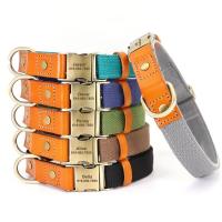 Conjunto correa perro personalizado, Collar identificación mascota cuero nailon, collares hebilla antipérdida con cuerda de - details 3