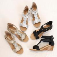 Sandalias de cuña de verano, zapatos de mujer delgados de talla grande, zapatos romanos con cremallera trasera - details 0