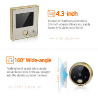 cámara mirilla puerta inteligente interfonos para casa remoto monitor - details 2