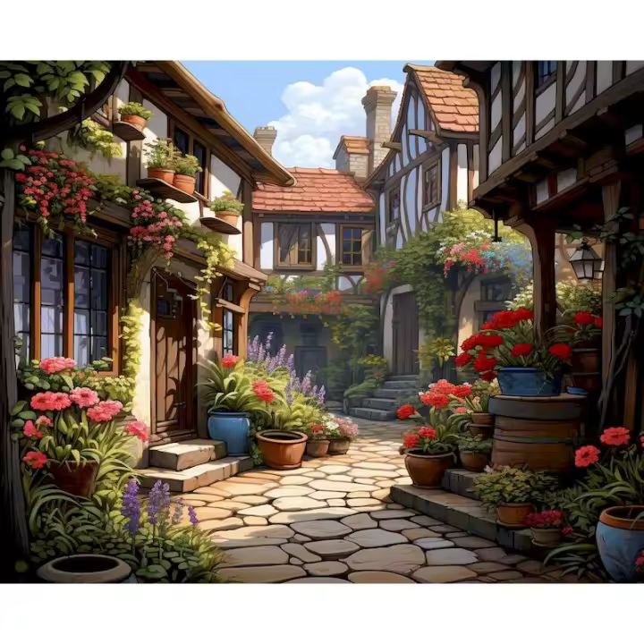 RUOPOTY-pintura acrílica hecha a mano por números, pinturas decorativas para adultos, paisaje - 1