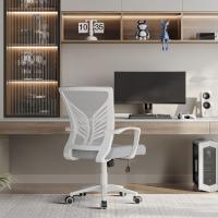 Silla de Oficina con Función de Inclinación, con Soporte Lumbar y Diseño Mariposa para Estudio, Carga Máxima 136kg, Negro - details 13