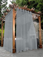 Cortina Transparente Impermeable Para Exteriores 1Pc/2Pcs Color Negro Blanco Gris Hecha De Poliéster 100% Translúcida - details 7