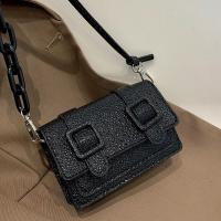 Mini bolso de mensajero pequeño con hebilla de cinturón Retro para mujer, bolso de hombro cuadrado con cadena ligera de cuero PU - details 21