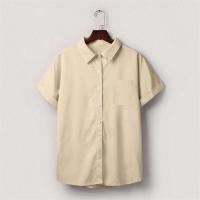 Blusa lisa de manga corta para mujer, camisa informal de un solo pecho, de moda - details 24