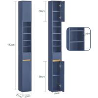 Mueble de Baño Alto Armario de Pilar con 5 Estantes Abiertos 2 Puertas y 1 Cajón - details 93