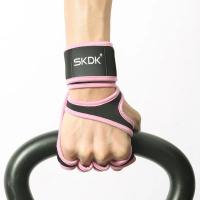 Guantes de entrenamiento con muñequeras antideslizantes de silicona protección de la palma levantamiento de pesas guantes de gimnasio Color rosa para mujer - details 4