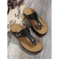 Women's Platform Flip Flops Comfortable Open Toe Slip On Shoes Women Casual Walking Shoes - details 6