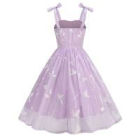 Vestido de Cintura Ajustado con Malla Bordada Retro 2024 Estilo Spaghetti Strap Vintage para Mujeres Ideal para Fiestas de Noche, Celebraciones y Cumpleaños - details 28