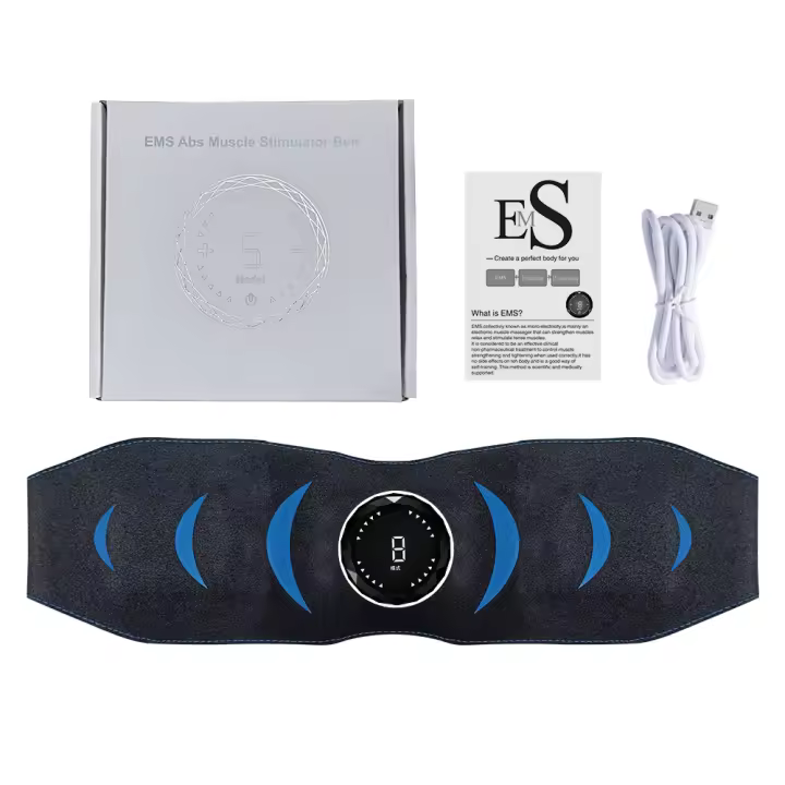 Entrenador de Músculos Abdominales Estimulador EMS Masajeador de Cintura de Control Táctil para Entrenamiento en Casa Masaje de Ondas Tipo de Piel Normal - 1