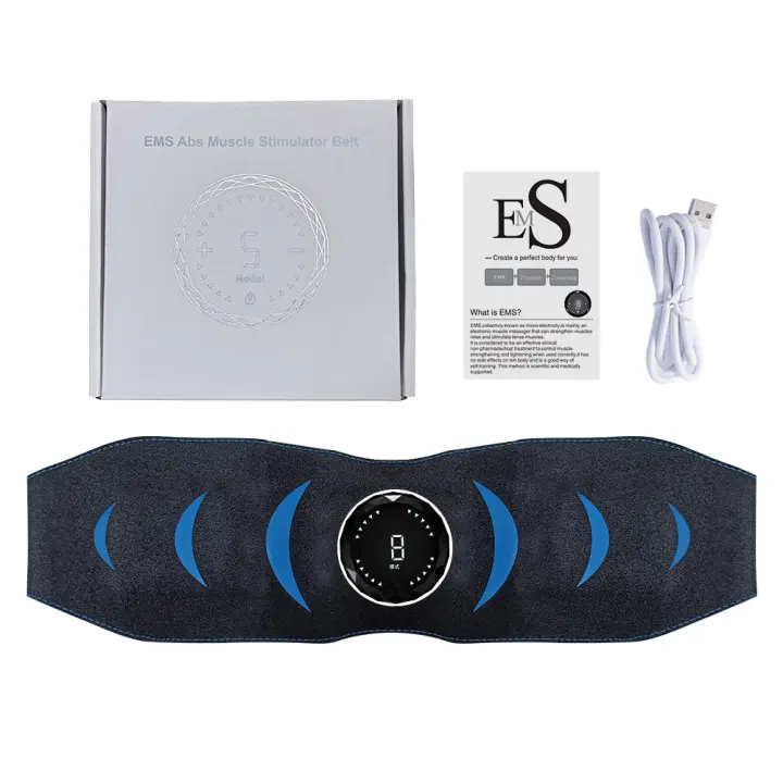 Entrenador de Músculos Abdominales Estimulador EMS Masajeador de Cintura de Control Táctil para Entrenamiento en Casa Masaje de Ondas Tipo de Piel Normal - 1