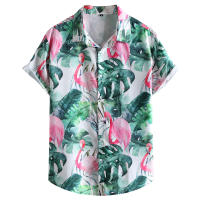 Camisa holgada de manga corta para hombre, top estampado de talla europea, informal, a la moda, novedad de 2023 - details 2