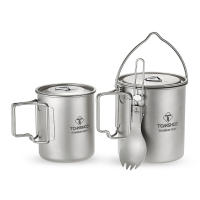 Taza de Agua Plegable de Titanio Ligero 750ml con Tapa y Mango para Camping al Aire Libre Taza de Cocina Vajilla de Acero Inoxidable - details 7